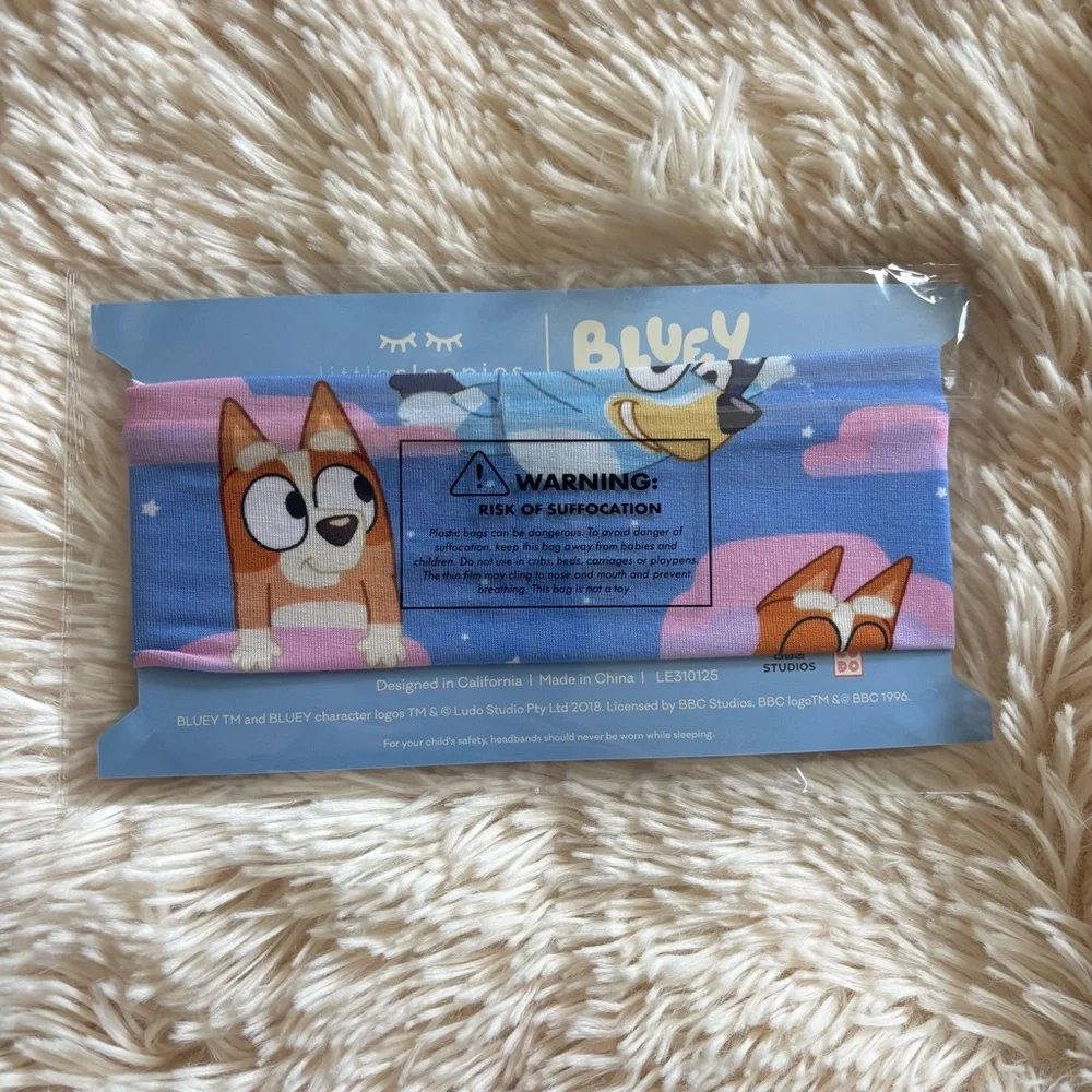 Little Sleepies Pink Bluey Sleepytime Luxe Bow Headband NWT